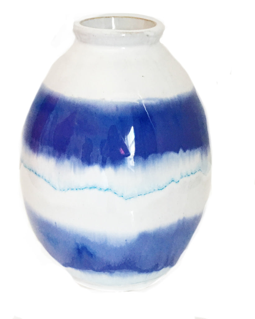 Indigo Striped Vase
