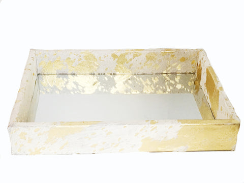Gold Cowhide Tray